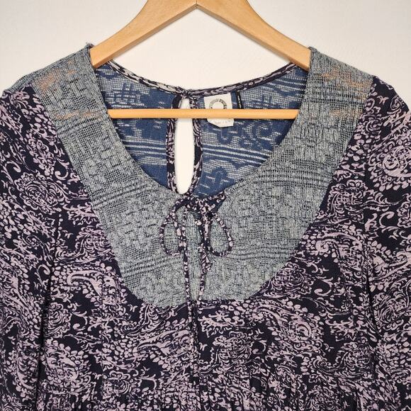 Anthropologie Akemi & Kin Purple Floral Boho Top Size XS - Picture 2 of 5